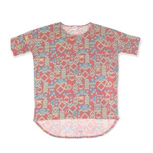 LuLaRoe Irma- Heatherned Geometric patterned tee